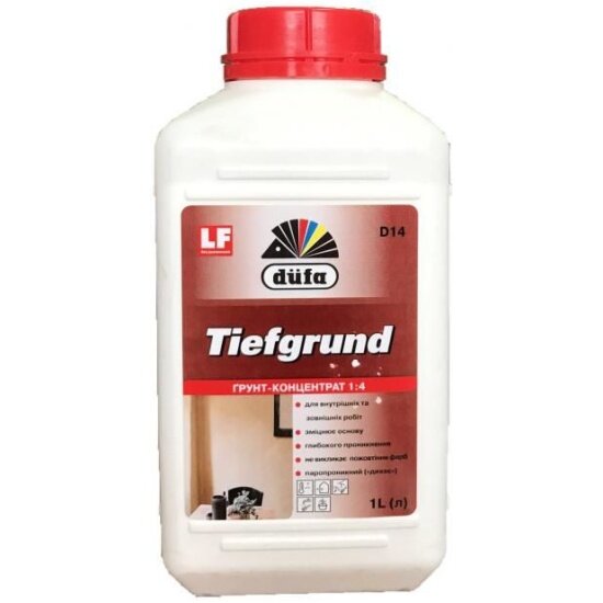 фото Грунт для внутренних и наружных работ акриловый DUFA Tiefgrund D14 1 л.