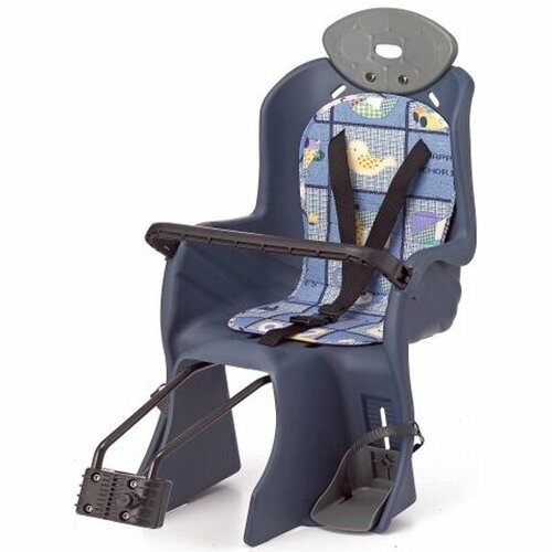 Заднее велокресло M-wave 6-639881 на подседельную трубу с поручнем и с подголовником до 22кг 310670310мм синее 5140₽