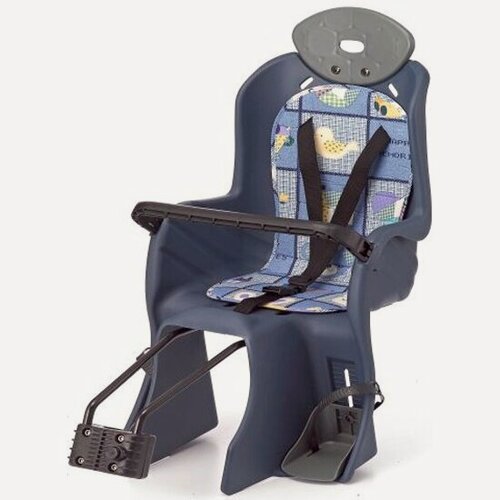 Изображение товара Заднее велокресло M-wave 6-639881 на подседельную трубу с поручнем и с подголовником до 22кг 310*670*310мм синее