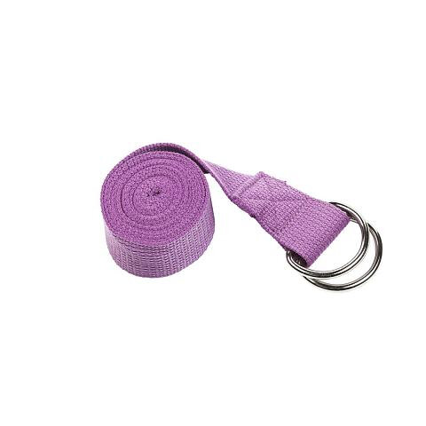 Ремень для йоги Prctz с металлическим карабином YOGA STRAP, фиолет.