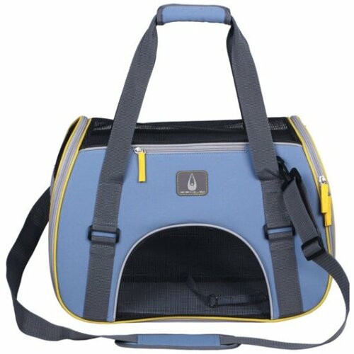 Сумка-переноска Асиндо для животных М Алор-блю джинсовая с серым, 40*20*33 см