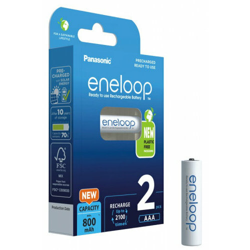 Аккумулятор Eneloop Panasonic LR03 AAA 800 mAh (уп 2 шт) аккумулятор aaa panasonic eneloop 750 mah 3 штуки bk 4mcce 3de 84887