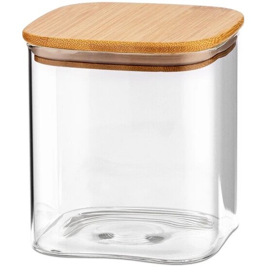 Банка для сыпучих продуктов из стекла с бамбуковой крышкой Teco TC-J700-06 700 мл