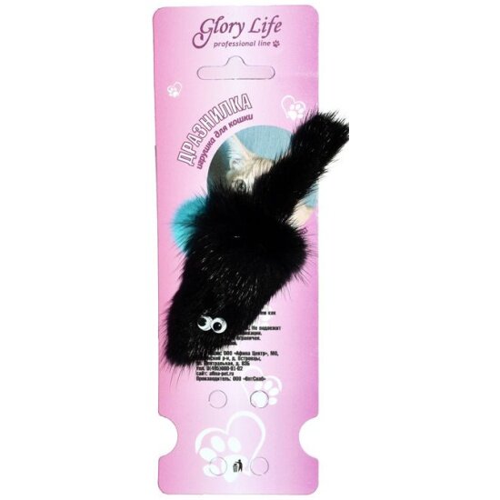 Игрушка для кошек Glory Life "Мышь норка М" на картоне с еврослотом мягкая игрушка