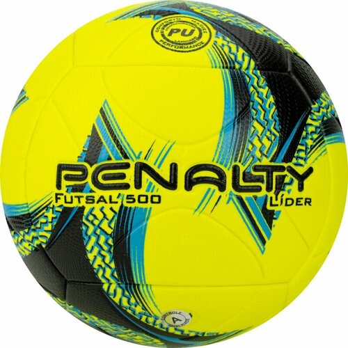 фото Мяч футзальный penalty bola futsal lider xxiii, 5213412250-u, размер 4, pu, термосшивка, желто-синий-черный