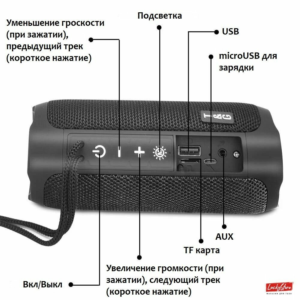 Беспроводная Bluetooth колонка с FM-радио портативная, музыкальная блютуз колонка