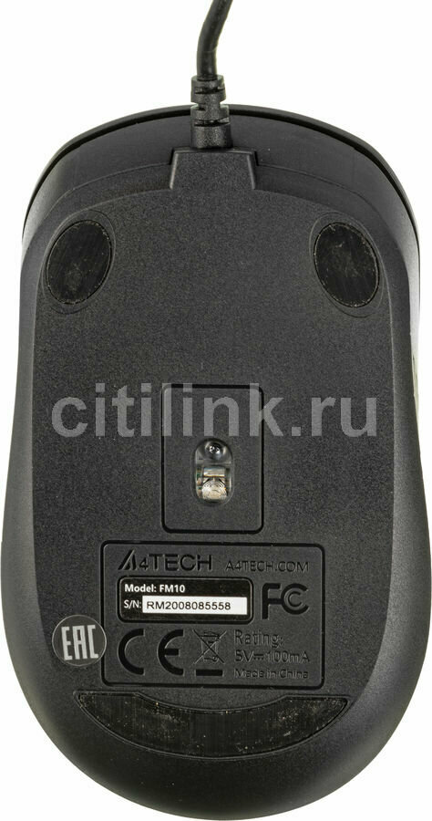 Мышь A4TECH Fstyler FM10, оптическая, проводная, USB, черный и серый [fm10 grey]