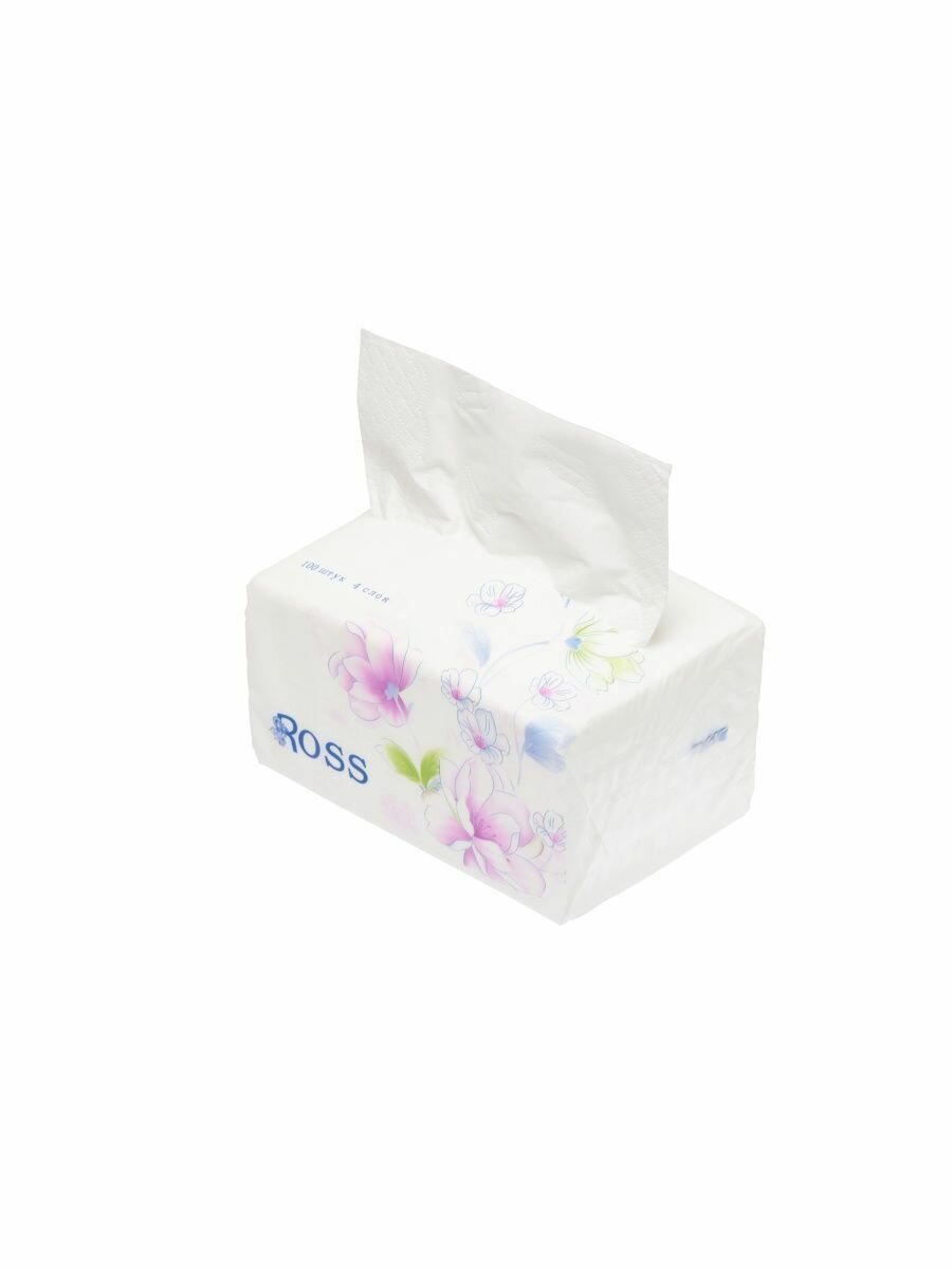 Бумажные салфетки ROSS четырехслойные, 30 упаковок по 100 шт.