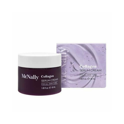 McNally Крем для лица с гидролизованным коллагеном 0,5% Collagen Serum Cream, 50мл крем для шеи с гидролизованным коллагеном для лица и шеи крем для ухода за кожей с гидролизованным коллагеном vera антивозрастной крем