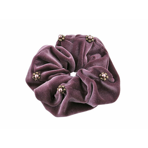 Резинка для волос текстильная розовая ткань страз Сваровски Magie Accessoires