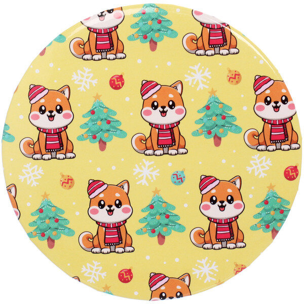 фото Зеркало косметическое круглое «коллекция марципан», новогодний малыш, d-7,5см (пакет с подвесом)