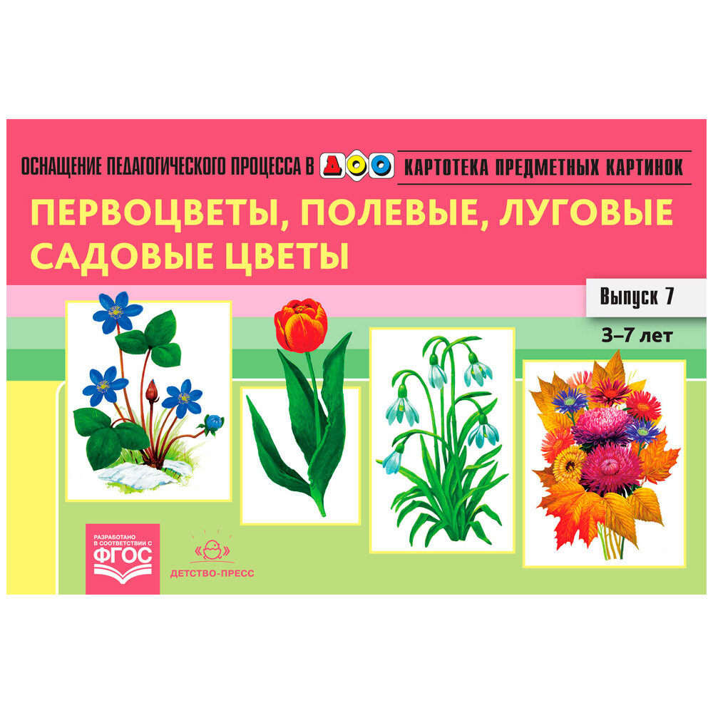 Картотека предметных картинок. Выпуск 7. 3-7 лет. Первоцветы, Полевые, Луговые, Садовые Цветы ФГОС - фото №11