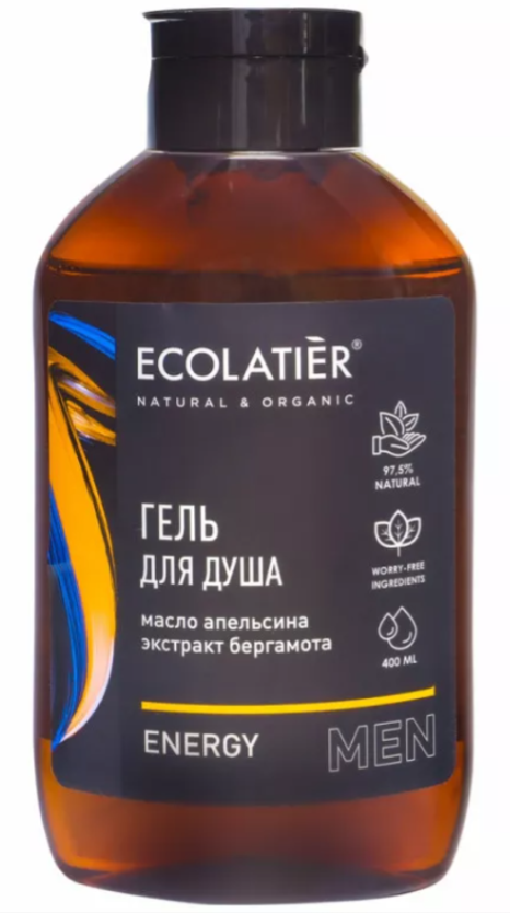 ECOLATIER, MAN, Мужской гель для душа, Energy, 400 мл