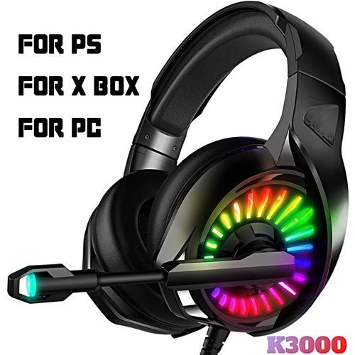 Игровая гарнитура для компьютера с микрофоном K3000 Проводные геймерские наушники Гарнитура для PC MAC разъем mini jack 35 Черный 249000₽