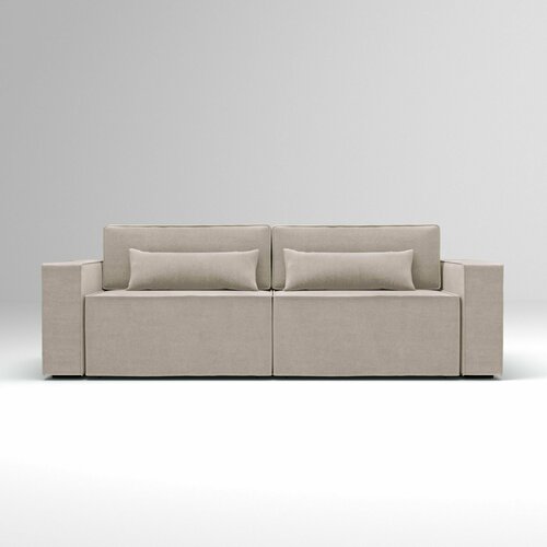 Модульный прямой диван Камо, 2 блока, еврокнижка тик-так, с ящиком для белья, габариты 240*106*75 см, спальное место 200*150 см, микровелюр