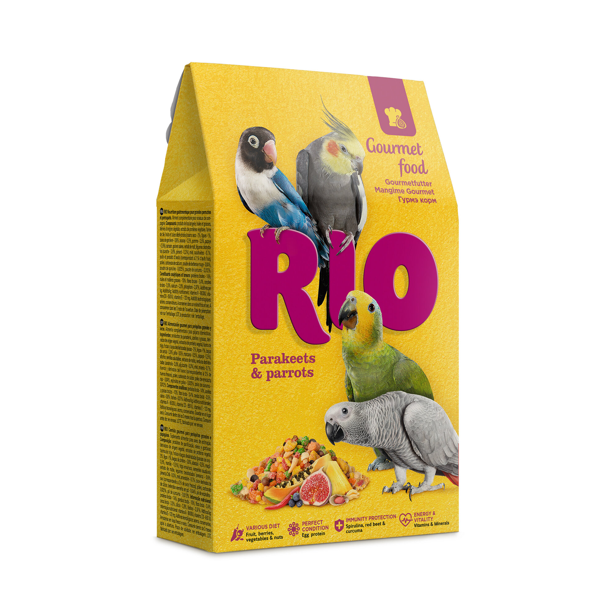 RIO Gourmet корм для средних и крупных попугаев Злаковое ассорти 250 г.