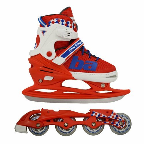 AS-409 Коньки BlackAqua 2в1 конькиролики красно-синий 39-42р 5499₽