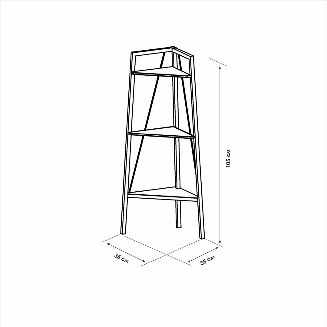 Стеллаж для ванной комнаты угловой Март Ferro 35x35x105 см цвет белый