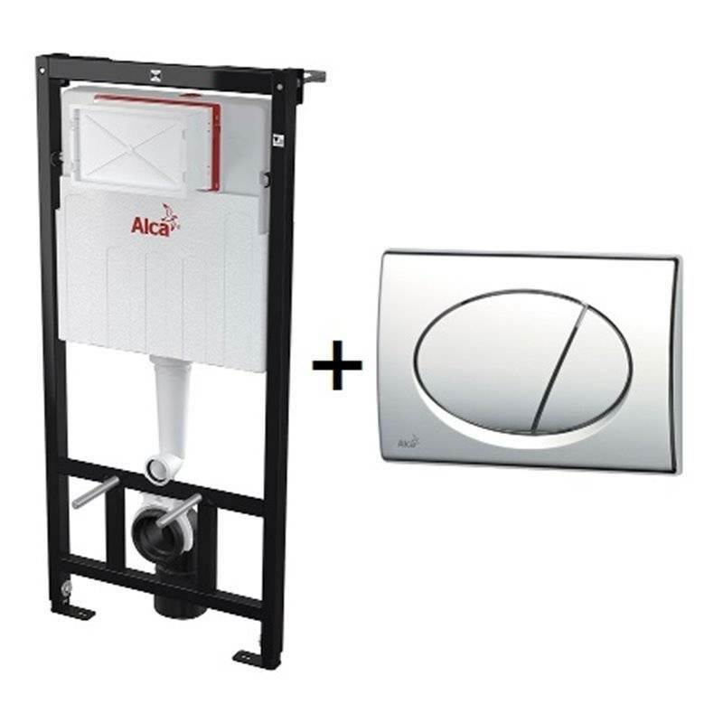 Комплект AlcaPlast 3в1 : система инсталляции AM101/1120 с белой кнопкой M70 AM101/1120-3:1 RU M70-0001