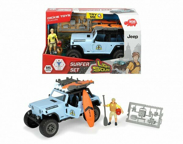 Dickie Игровой набор серфера Jeepster Commando PlayLife 22 см 3834001 с 3 лет