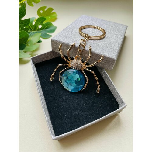 Брелок, бирюзовый, коричневый