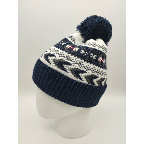 фото Шапка pariredion, размер 56-58, голубой, серый