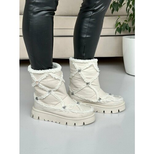 фото Полусапоги evromoda 331.ak2023pls, полнота 6, размер 37, бежевый, белый