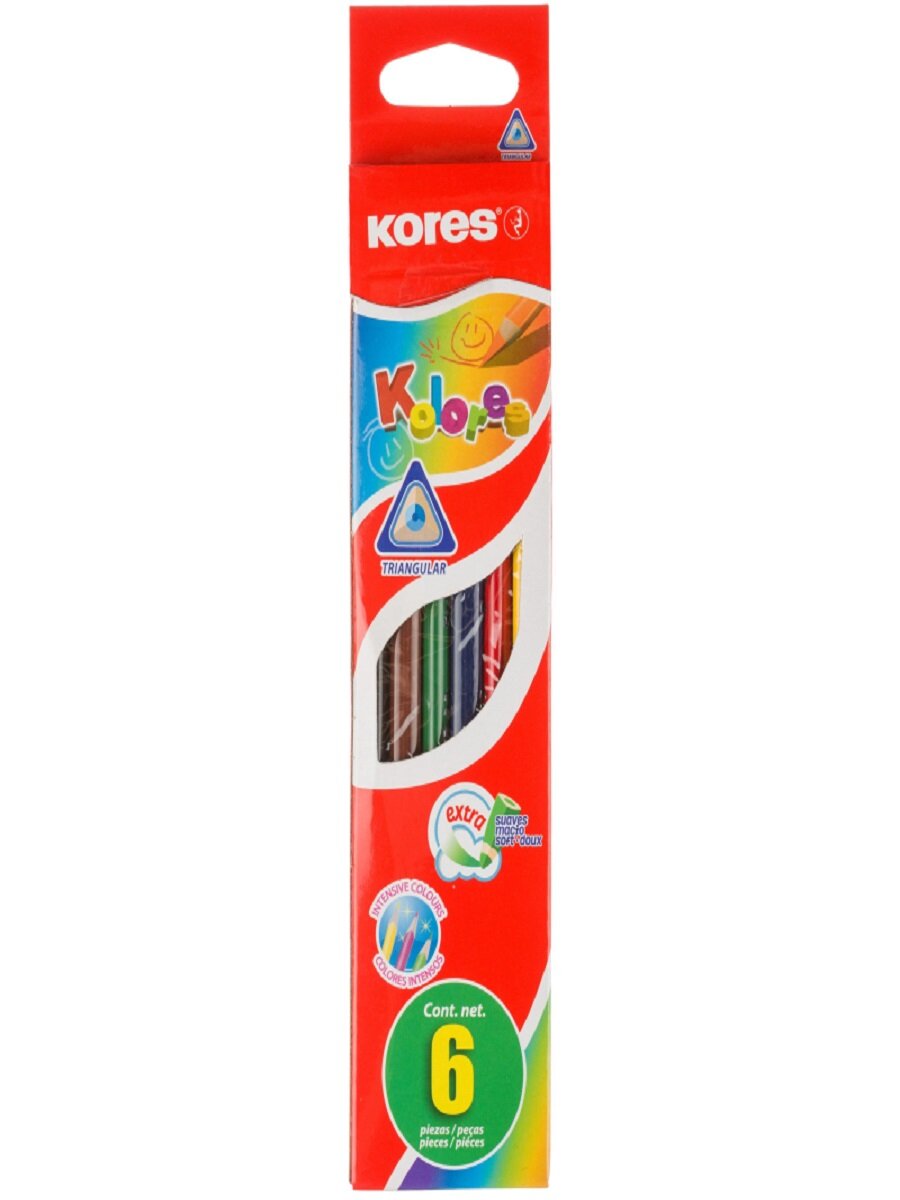 Набор карандашей Kores 6 цветов - фото №5