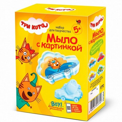 Фантазёр Мыло с картинкой «Коржик на машине. Три кота» веселая картина с объемными элементами фантазёр коржик три кота