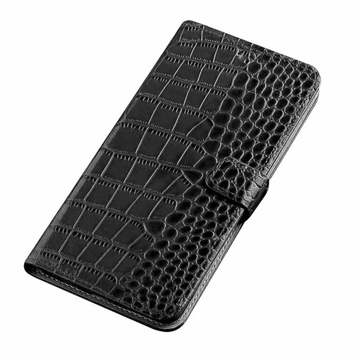 Чехол-книжка MyPads для Samsung Galaxy A9 Pro SM-A910F/DS с подставкой лаковая кожа крокодила черный