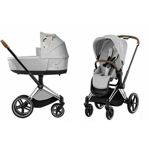 Коляска 2 в 1 Cybex Priam IV Koi FE Koi Crystallized на шасси Chrome Brown