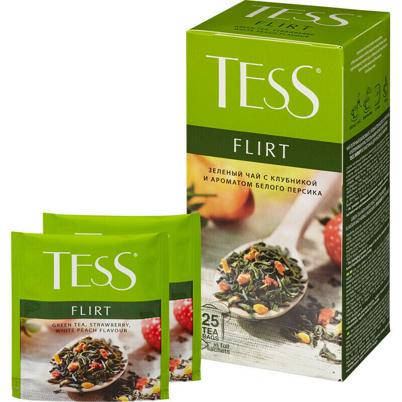 Чай в пакетиках Чай зеленый ТЕSS Flirt 1, 5г*25пак 2 шт