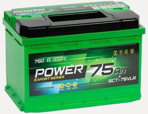Изображение товара Аккумулятор автомобильный POWER 75 А/ч 750 А обр. пол. низкий Евро авто (277x177x175)