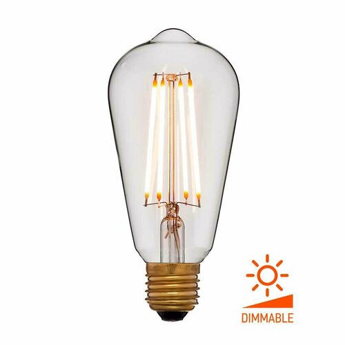 Светодиодная диммируемая ретро-лампа SUN-LUMEN ST64 4W E27 2000K 400Lm 2C4+ (Цвет-Прозрачный)