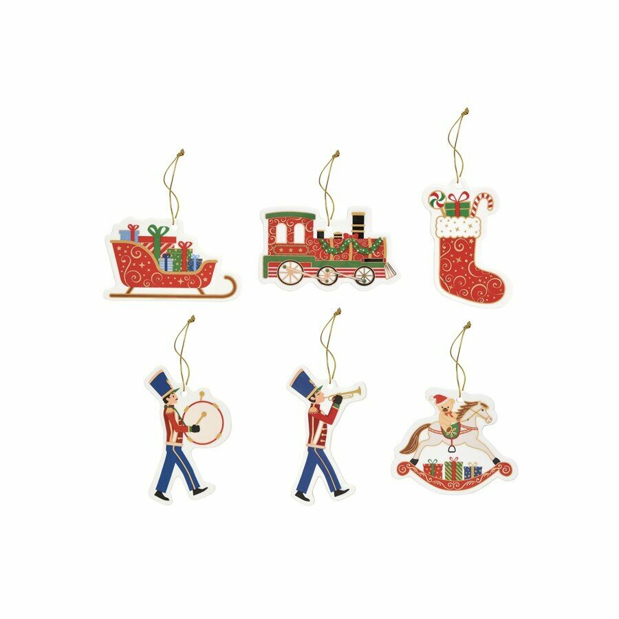 фото Набор из 6 ёлочных украшений "Полярный экспресс", 8,5 см, фарфор, Easy Life, Италия, EL-R1330_EXPR