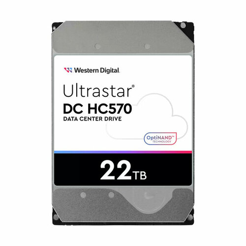 Внутренний жесткий диск WD ULTRASTAR DC HC570 WUH722222ALE6L4 жесткий диск western digital ultrastar dc hс570 hdd 3 5 sata 22tb 7200rpm 512mb buffer 512e 0f48155 1 year wuh722222ale6l4