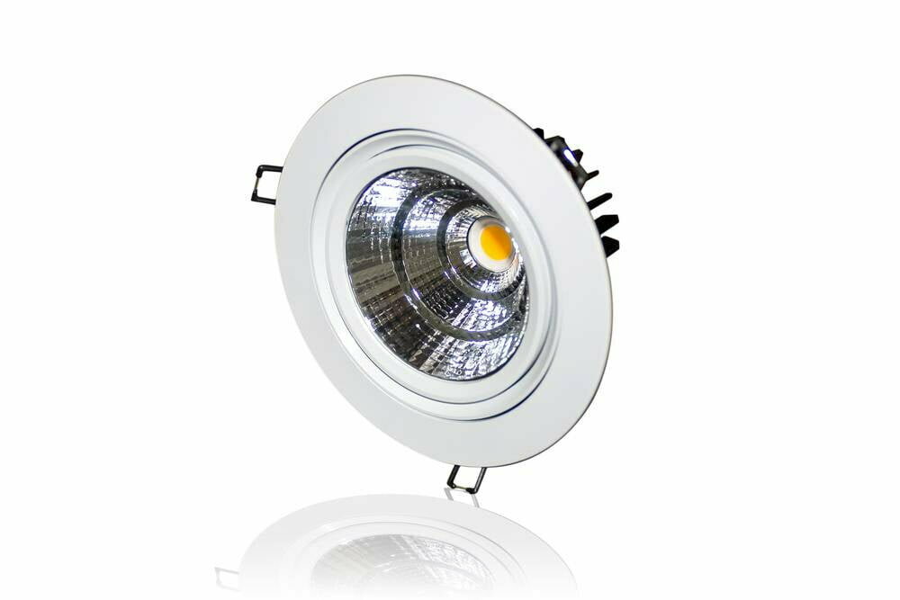ShopLEDs Встраиваемый поворотный светильник ASV-20W (220V, 20W, белый) (теплый белый 3000K)