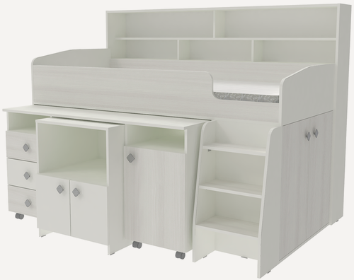 Изображение товара Кровать чердак Малыш 5 Белый Белое Дерево