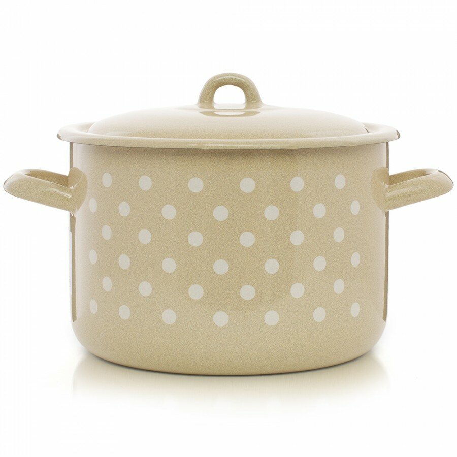 фото Кастрюля эмаль Горошинки 4,3л, цилиндрическая ЭТ-71903 Эстет (арт. 830382)