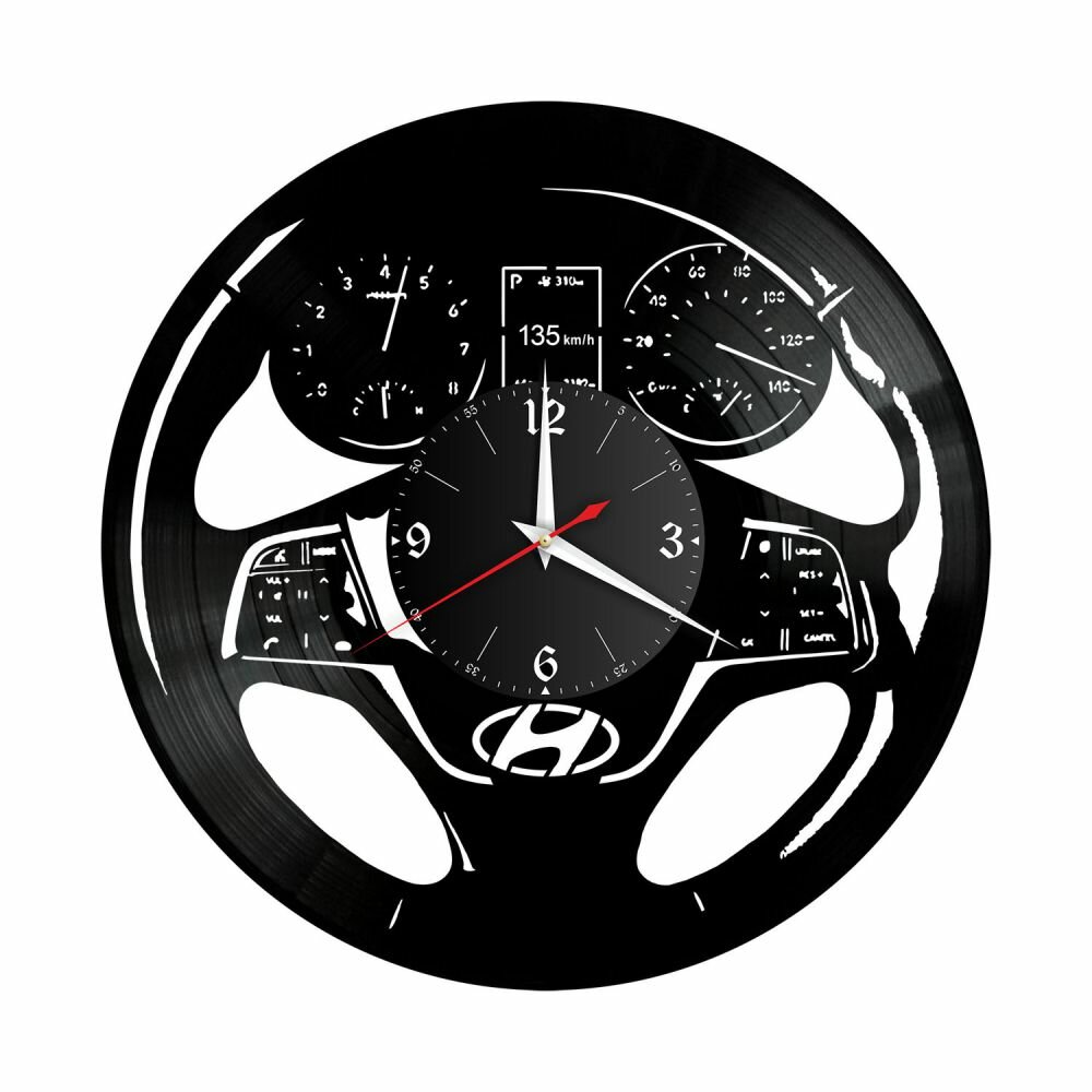 Часы из винила Redlaser "Hyundai (Приборная панель), Хендай" VW-10415
