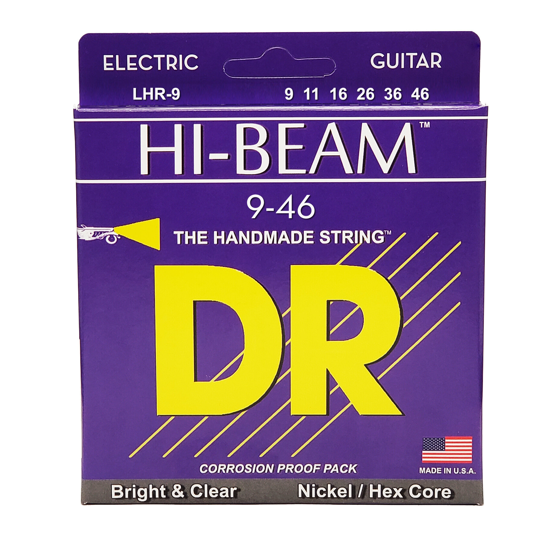 DR LHR-9/46 - струны для электрогитары, Калибр: 9-46, Серия: HI-BEAM, Обмотка: никелированая сталь, Покрытие: нет