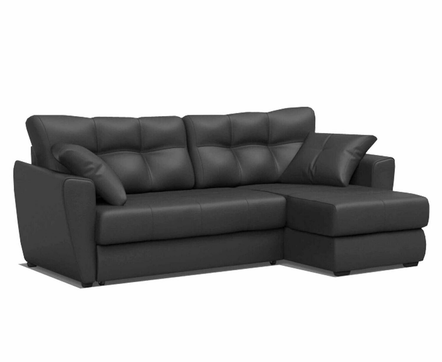 фото Диван угловой Fotodivan Амстердам Экокожа 150 Экокожа Черный 150