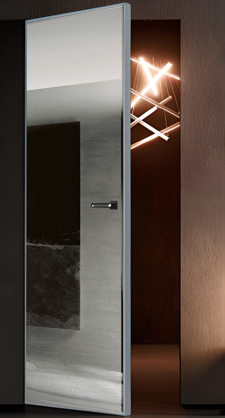 фото Triadoors Межкомнатная дверь Triadoors 700 ПГ Зеркало кромка алюминий