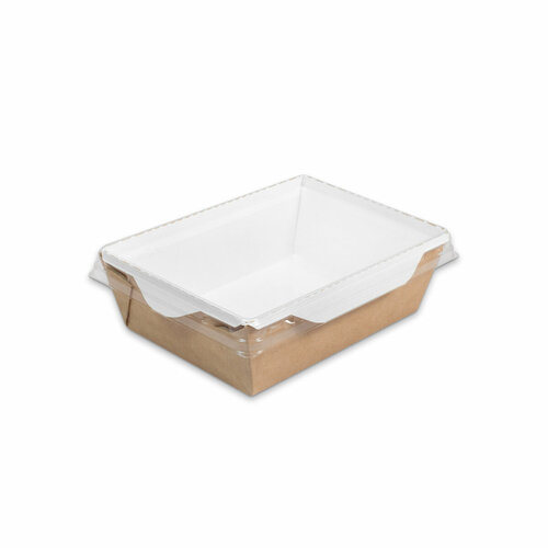 Контейнер бумажный 400 мл крафт с крышкой в комплекте, 400 шт