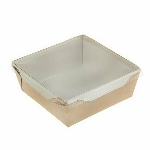 Упаковка, салатник с прозрачной крышкой, 16.5 x 16.5 x 6.5 см, 1.2 л, 10 шт.