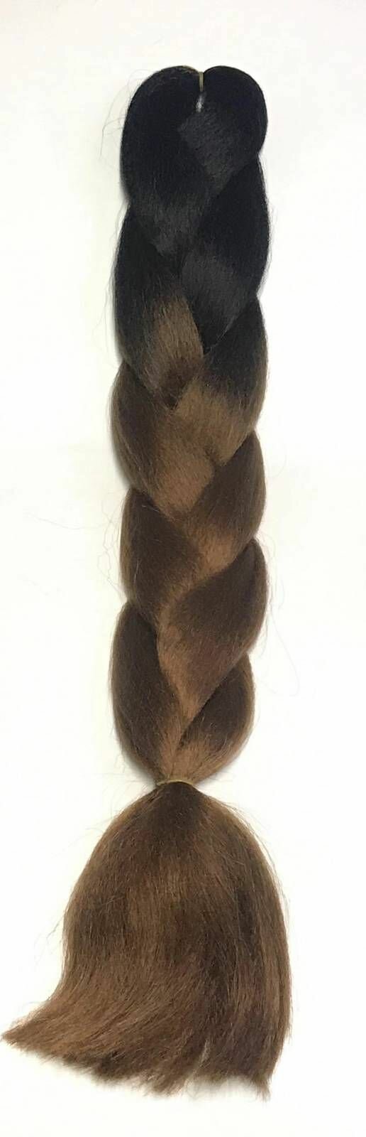 Канекалон-коса двухцветная, черно-коричневая, 60см, 100гр, 1 шт