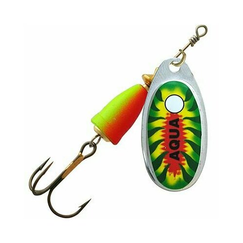 фото Блесна для рыбалки aqua comet+bell 04,0g, лепесток № 2, цвет dz-15 (серебро, зеленый, желтый), 1 штука