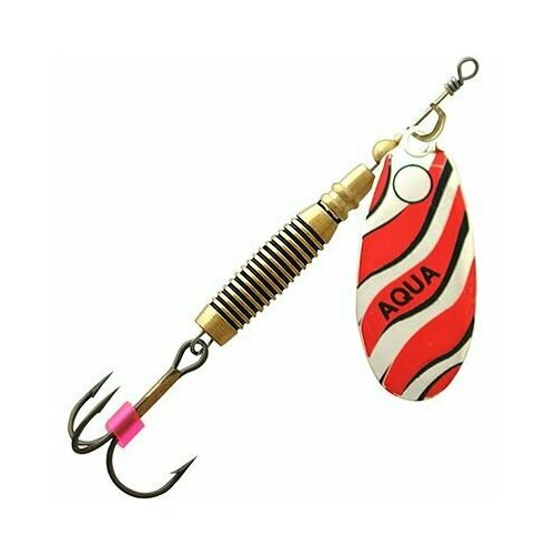 фото Блесна для рыбалки aqua veltic 9,0g, лепесток № 2, цвет 04 (серебро, красный, черный), 1 штука