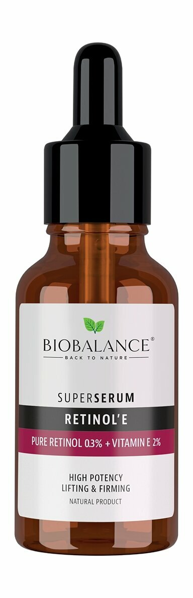BIOBALANCE Superserum Сыворотка ночная для лица с ретинолом и витамином Е восстанавливающая, 30 мл
