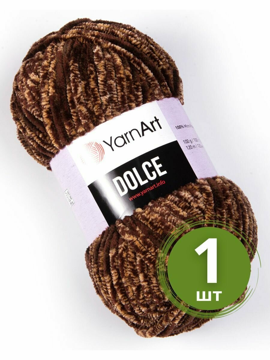 Пряжа YarnArt Dolce (Дольче) - 1 моток Цвет: 804 коричневый меланж 100% микрополиэстер 100г 120м